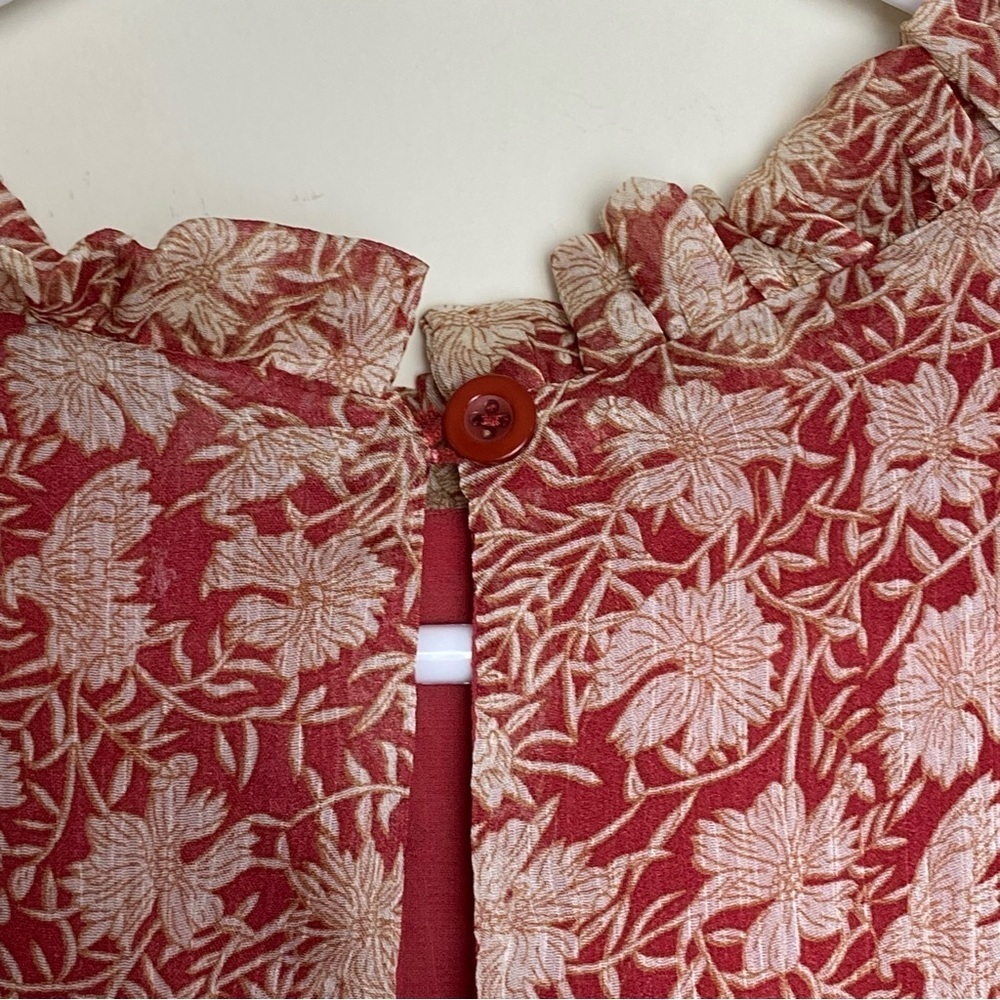 Saints + Secrets High Neck Chiffon Ruffle Dress.Tie Waist Size M - Picture 14 of 16